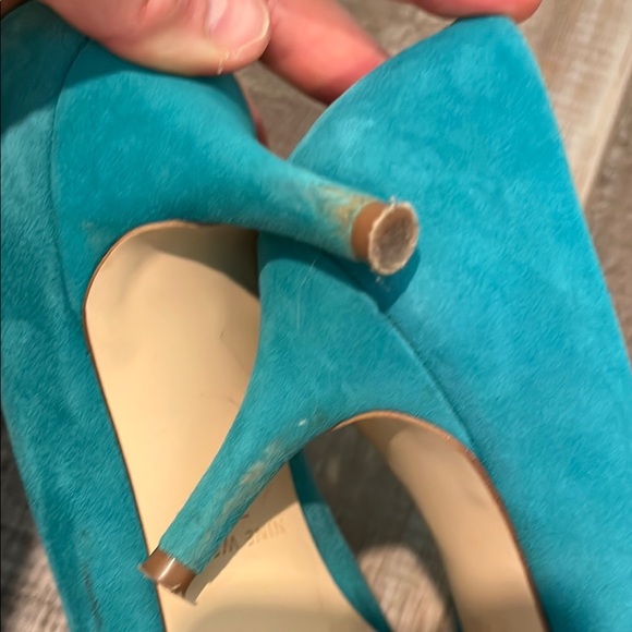 Nine West Teal Suede Pumps SZ.7.5 - Picture 5 of 6